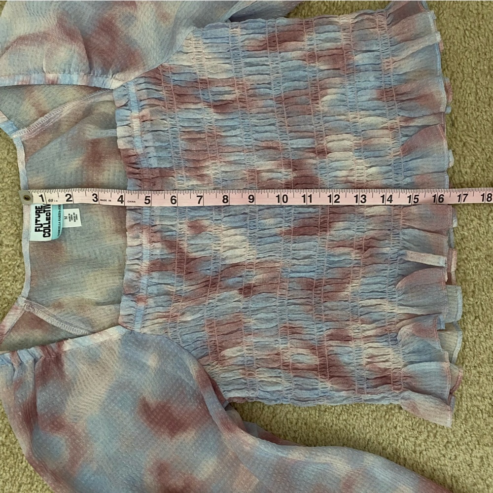 Target Future Collective Medium Blue Purple Dye Blouse - Picture 5 of 6